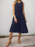 Frill Tiered Midi Dress - CELIVINE