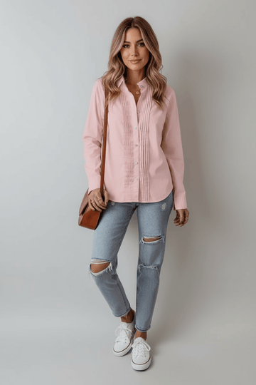 Button Up Long Sleeve Shirt - CELIVINE