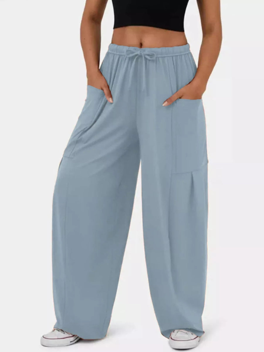 Drawstring Wide Leg Pants - CELIVINE