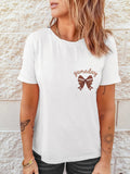 Game Day Bowknot Embroidered Casual Tee - CELIVINE