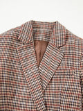 Houndstooth Lapel Collar Blazer - CELIVINE