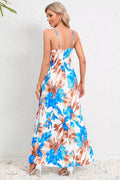 Printed Surplice Maxi Cami Dress - CELIVINE