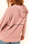 Buttoned Long Sleeve Hoodie - CELIVINE