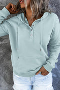 Dropped Shoulder Long Sleeve Hoodie with Pocket - CELIVINE