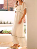 Ruffled Short Sleeve Tiered Maxi Dress - CELIVINE