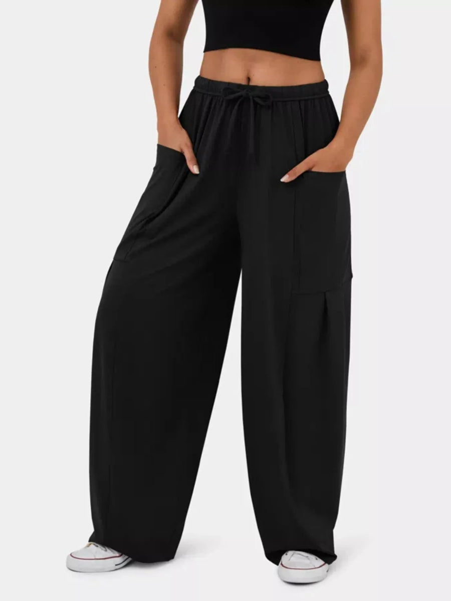 Drawstring Wide Leg Pants - CELIVINE