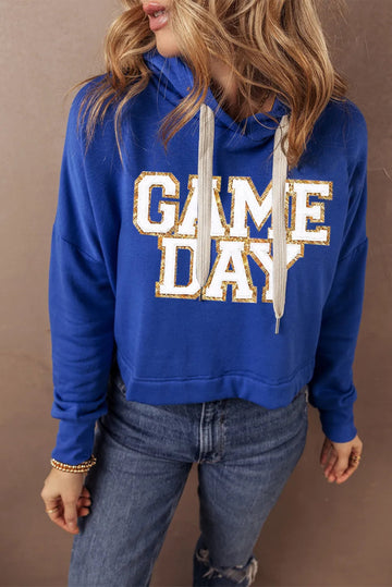 GAME DAY Drawstring Long Sleeve Hoodie - CELIVINE