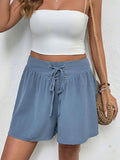 Swiss Dot Lace Up Shorts - CELIVINE
