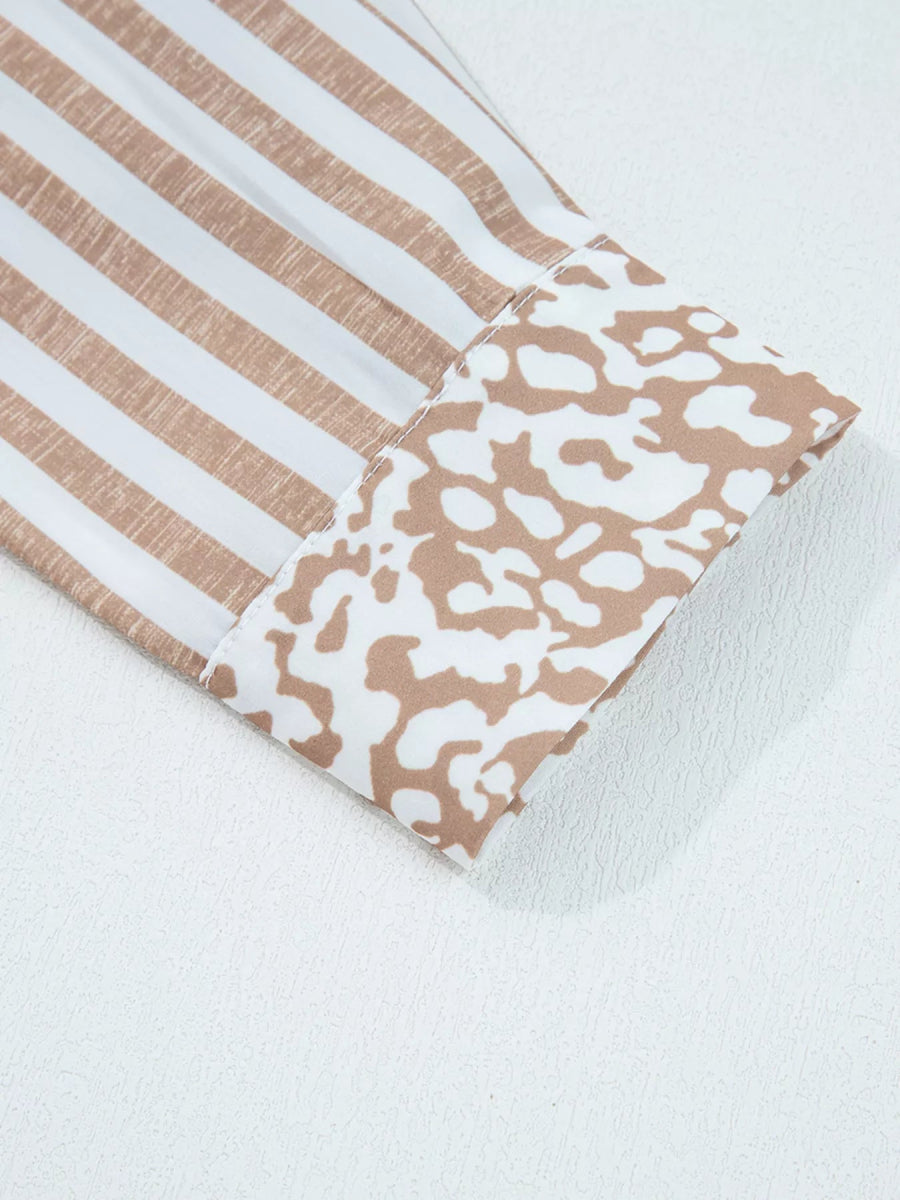 Leopard Striped Western Casual Shirt - CELIVINE