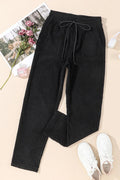 Drawstring Straight Pants with Pockets - CELIVINE