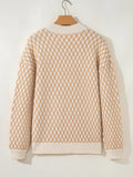 Textured Knit Mock Neck Sweater - CELIVINE