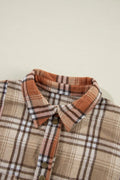 Plaid Snap Down Dropped Shoulder Shacket - CELIVINE