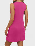 Slit V - Neck Sleeveless Mini Dress - CELIVINE