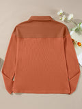 Long Sleeve Thermal Knit Polo Top - CELIVINE