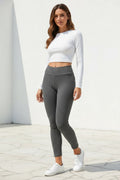 Ribbed High Waist Leggings - CELIVINE