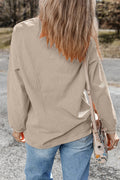 Full Size Sequin Boots Round Neck Long Sleeve Sweatshirt - CELIVINE