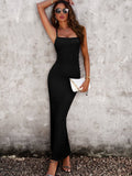 Devine Spaghetti Strap Bodyline Maxi Dress - CELIVINE