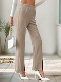 High - Waisted Slit Pants - CELIVINE