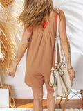 V - Neck Wide Strap Romper - CELIVINE