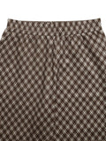 Plaid High - Waisted Wide Leg Pants - CELIVINE