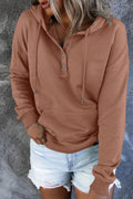 Dropped Shoulder Long Sleeve Hoodie with Pocket - CELIVINE