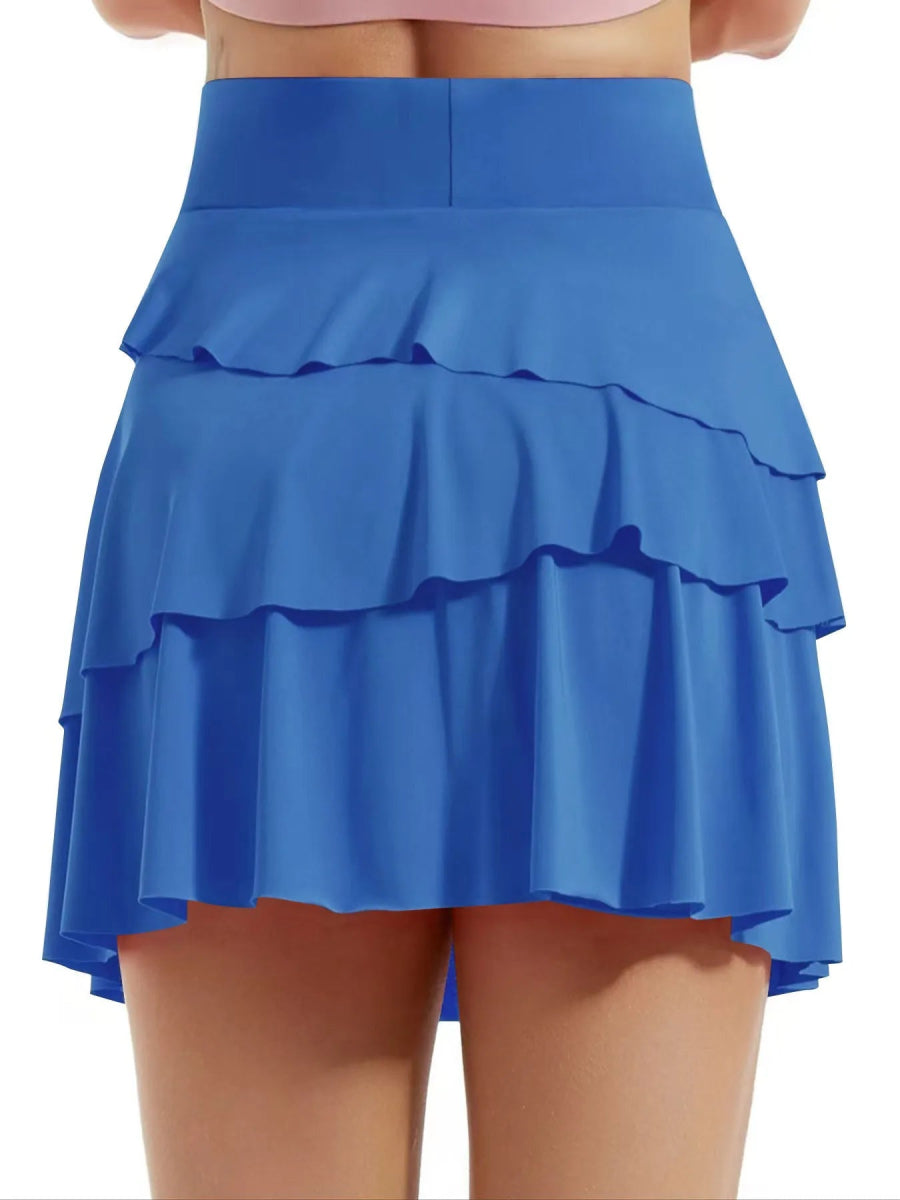 Tiered Ruffle Active Skort - CELIVINE