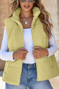Zip Up Turtleneck Vest Coat - CELIVINE
