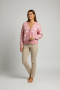 Heart Pattern Button Front Cardigan - CELIVINE