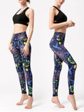Graphic High Waist Active Leggings - CELIVINE