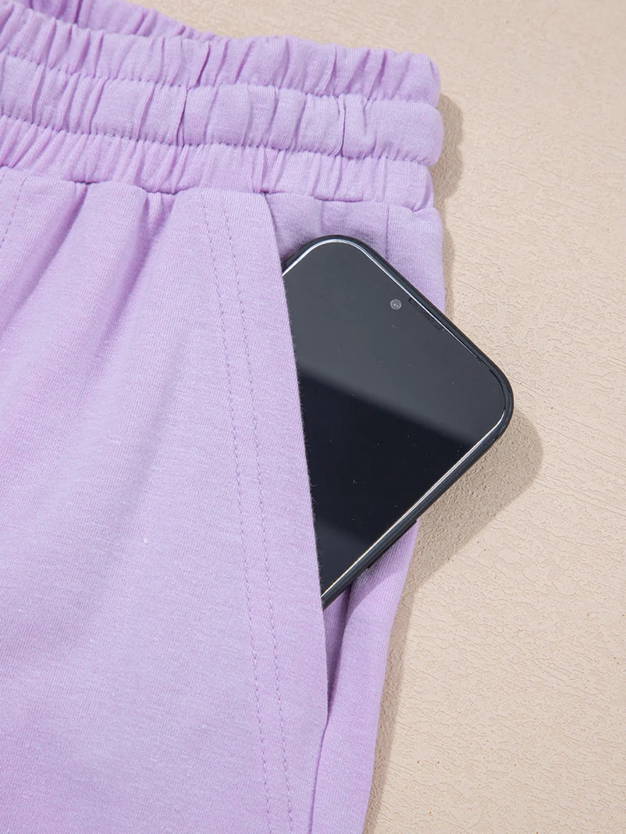 Mineral Wash Casual Round Neck Tank and Loose Drawstring Pants Set - CELIVINE