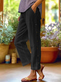 Full Size Side Decor Button Casual Wide Leg Pants Plus Size - CELIVINE