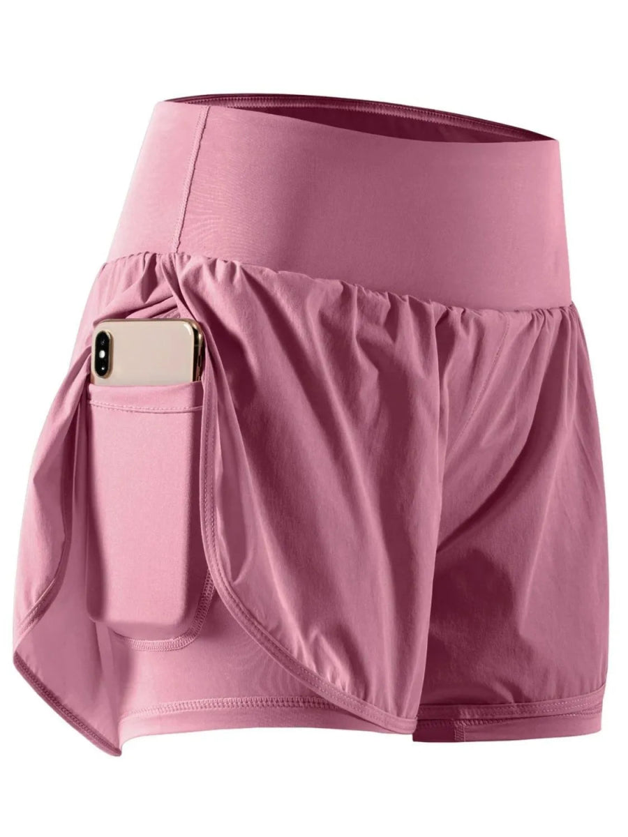 Pocketed High Waist Active Shorts - CELIVINE