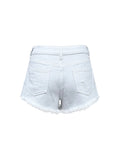 Raw Hem High Waist Denim Shorts - CELIVINE