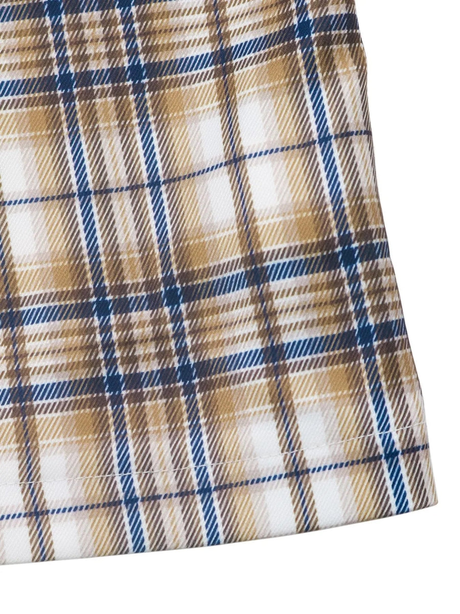 Number 87 Plaid Long Sleeve Blazer - CELIVINE