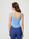 Round Neck Wide Strap Active Tank with Detachable Chest Pads - CELIVINE