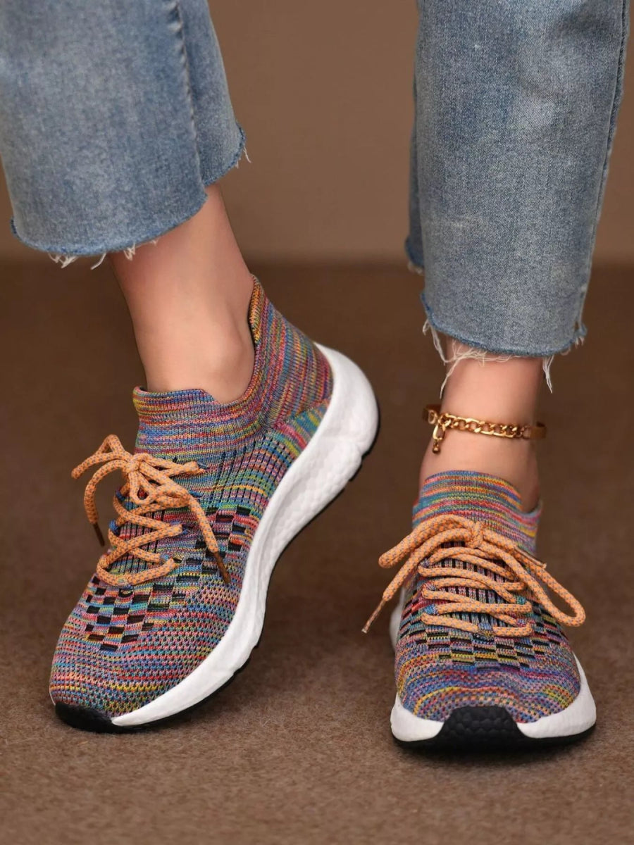 Round Toe Lace Up Athletic - CELIVINE