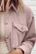 Pocketed Button Up Dropped Shoulder Shacket - CELIVINE