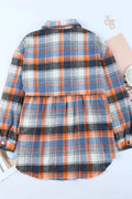 Plaid Collared Neck Long Sleeve Shirt - CELIVINE