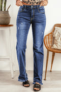 Ripped Frayed Hem Jeans - CELIVINE