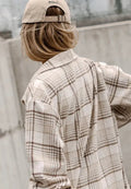 Plaid Removable Hood Button Up Shacket - CELIVINE