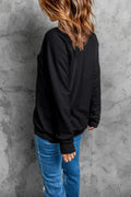 Ghost Round Neck Long Sleeve Sweatshirt - CELIVINE