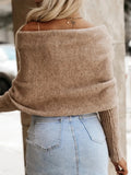Long Sleeve Cropped Knit Top - CELIVINE