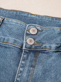 High - Waisted Flare Jeans with Seam Detail - CELIVINE