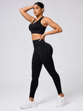 Round Neck Wide Strap Tank and Leggings Active Set - CELIVINE