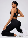 Round Neck Wide Strap Tank and Leggings Active Set - CELIVINE