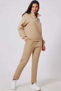 Half Snap Turtleneck Top and Pants Active Set - CELIVINE
