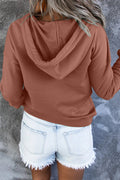 Dropped Shoulder Long Sleeve Hoodie with Pocket - CELIVINE
