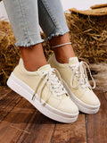 Lace Up Platform Sneakers - CELIVINE