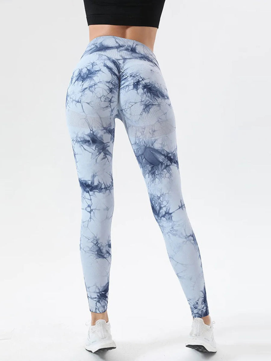 Tie - Dye High Waist Active Leggings - CELIVINE