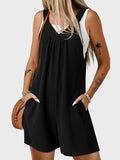 V - Neck Wide Strap Romper - CELIVINE